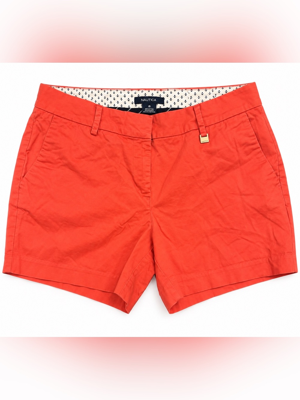 Nautica Women’s Size 8 Coral Chino Shorts | Preppy Coastal Summer